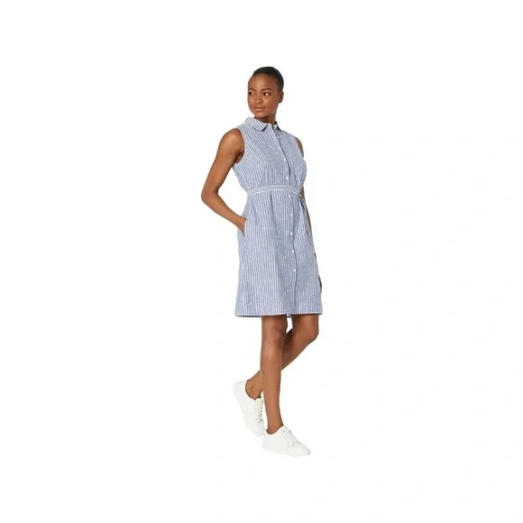 NWOT Tommy Hilfiger 
Simple Cotton Stripe Shirt
Dress Size Small Blue White - Picture 4 of 8